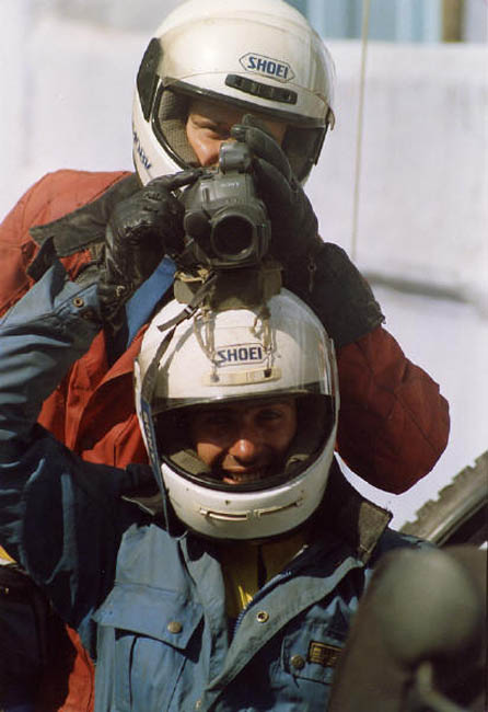 ... with a video camera on the helmet